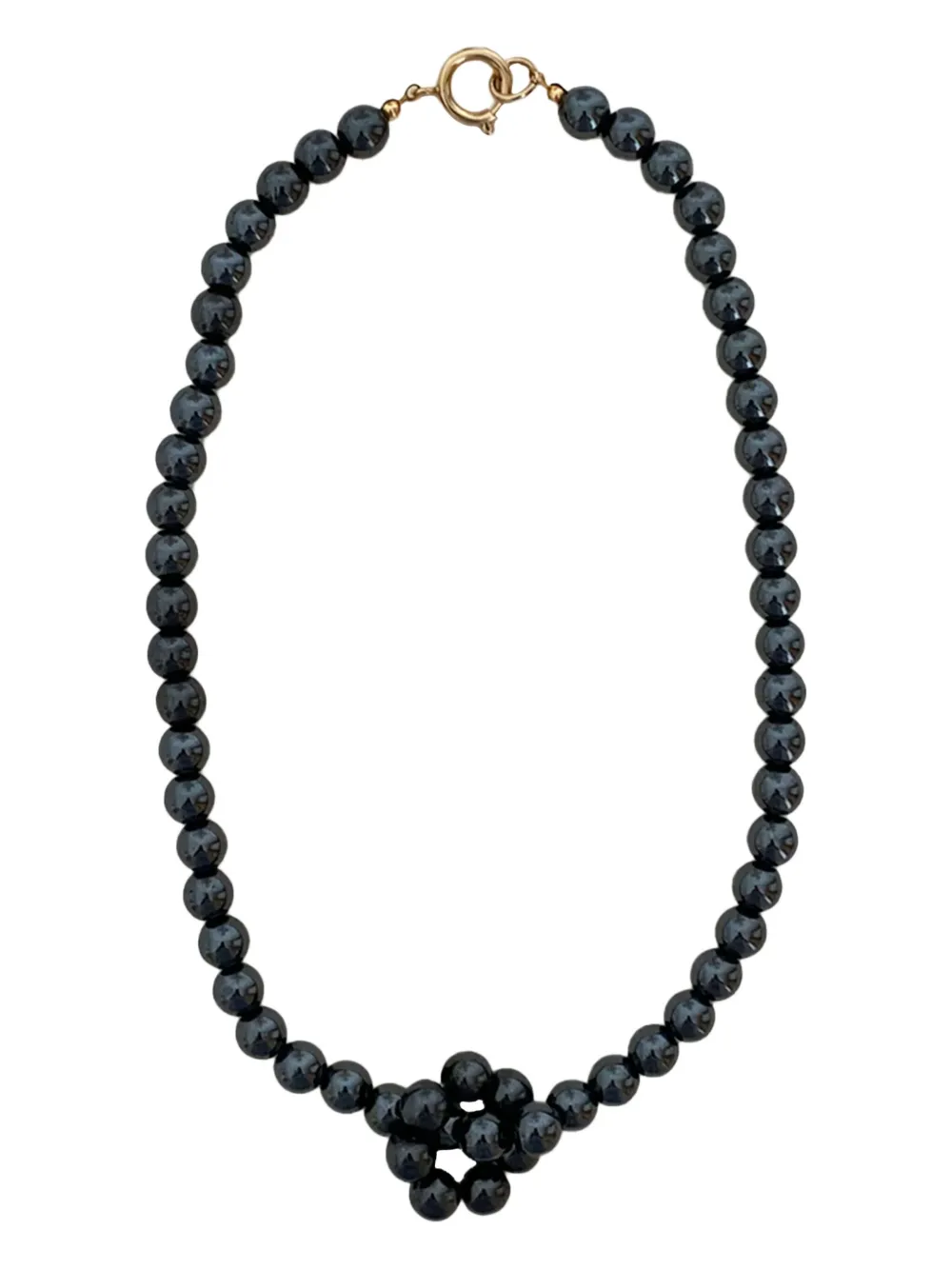 REVI  beaded flower necklace | Black | Image 1