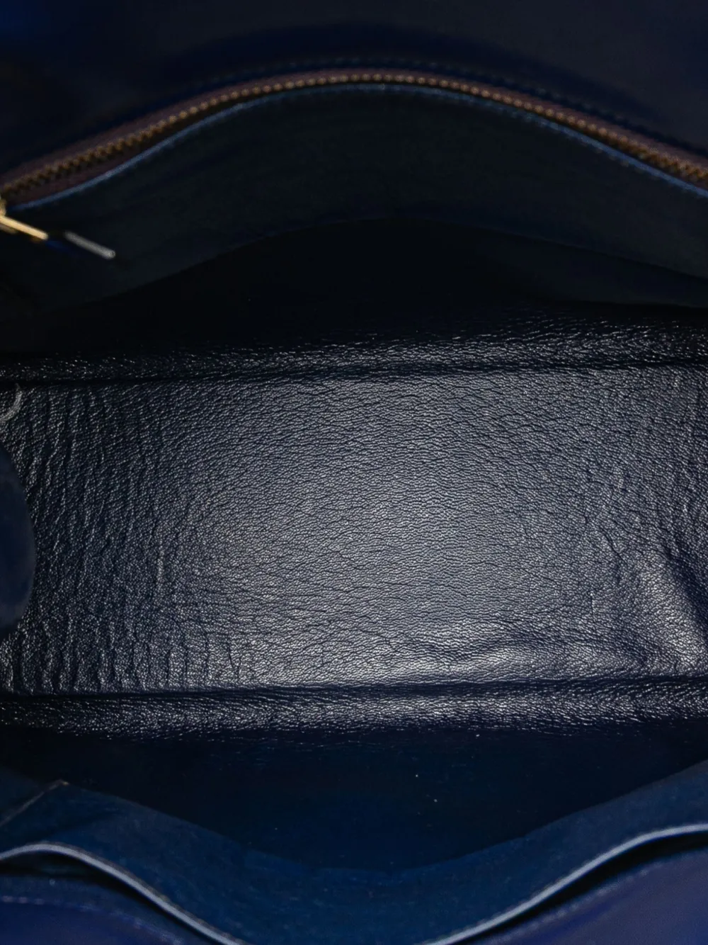 Pre-owned Hermes 1987 Box Calf Kelly Sport Gm Shoulder Bag In Blue