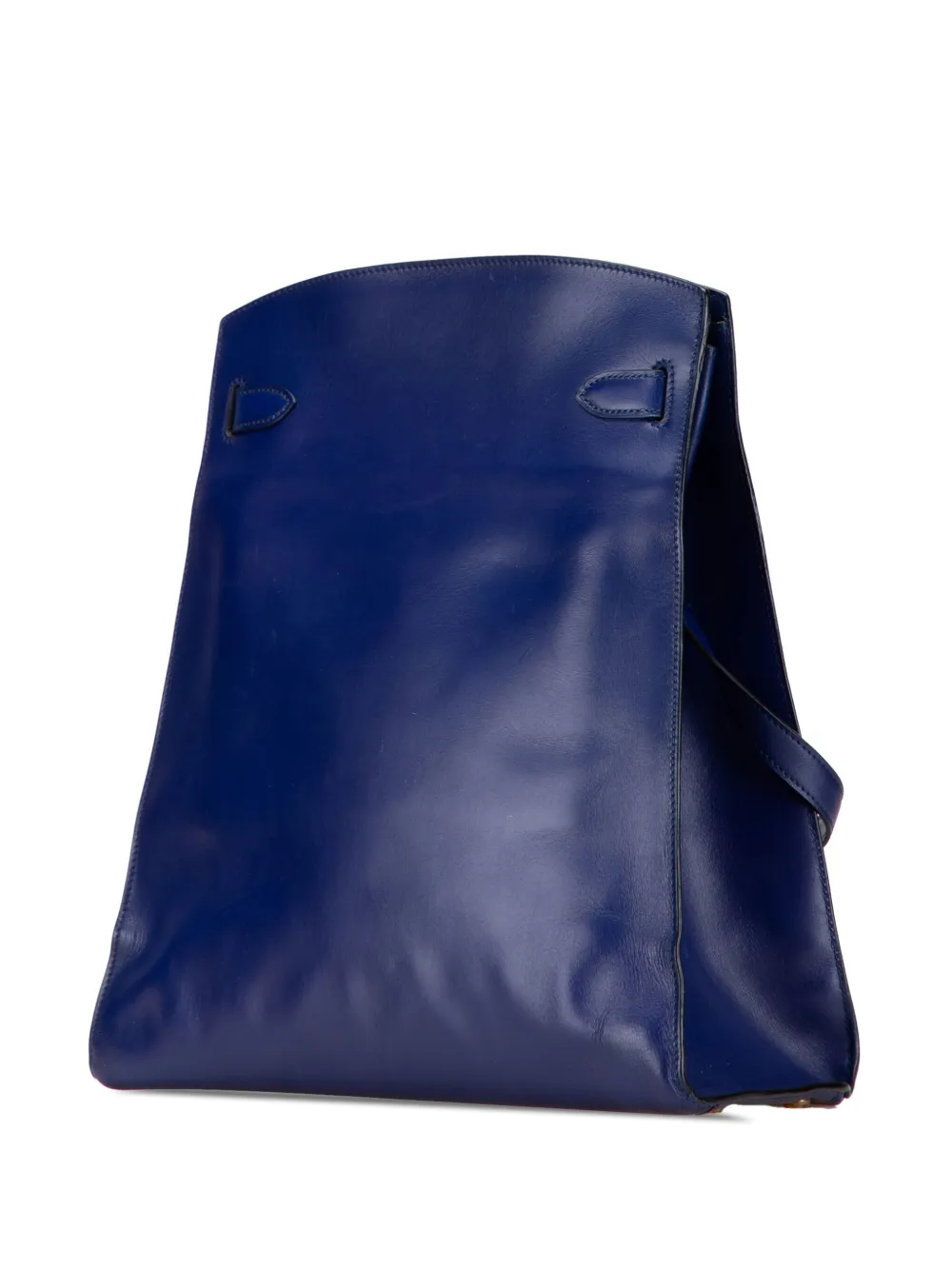 Pre-owned Hermes 1987 Box Calf Kelly Sport Gm Shoulder Bag In Blue