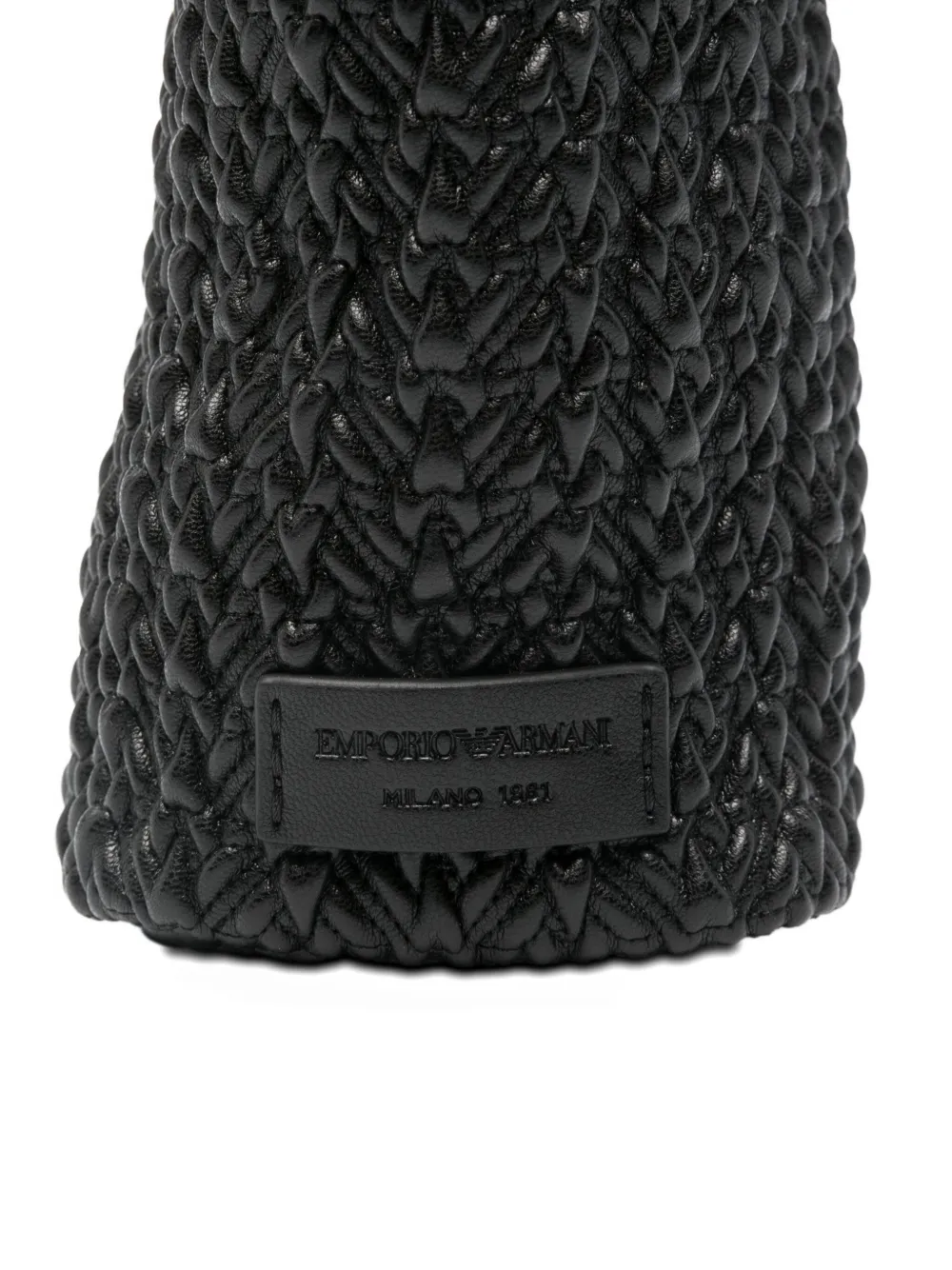 Emporio Armani Chain-strap Woven Shoulder Bag In Black