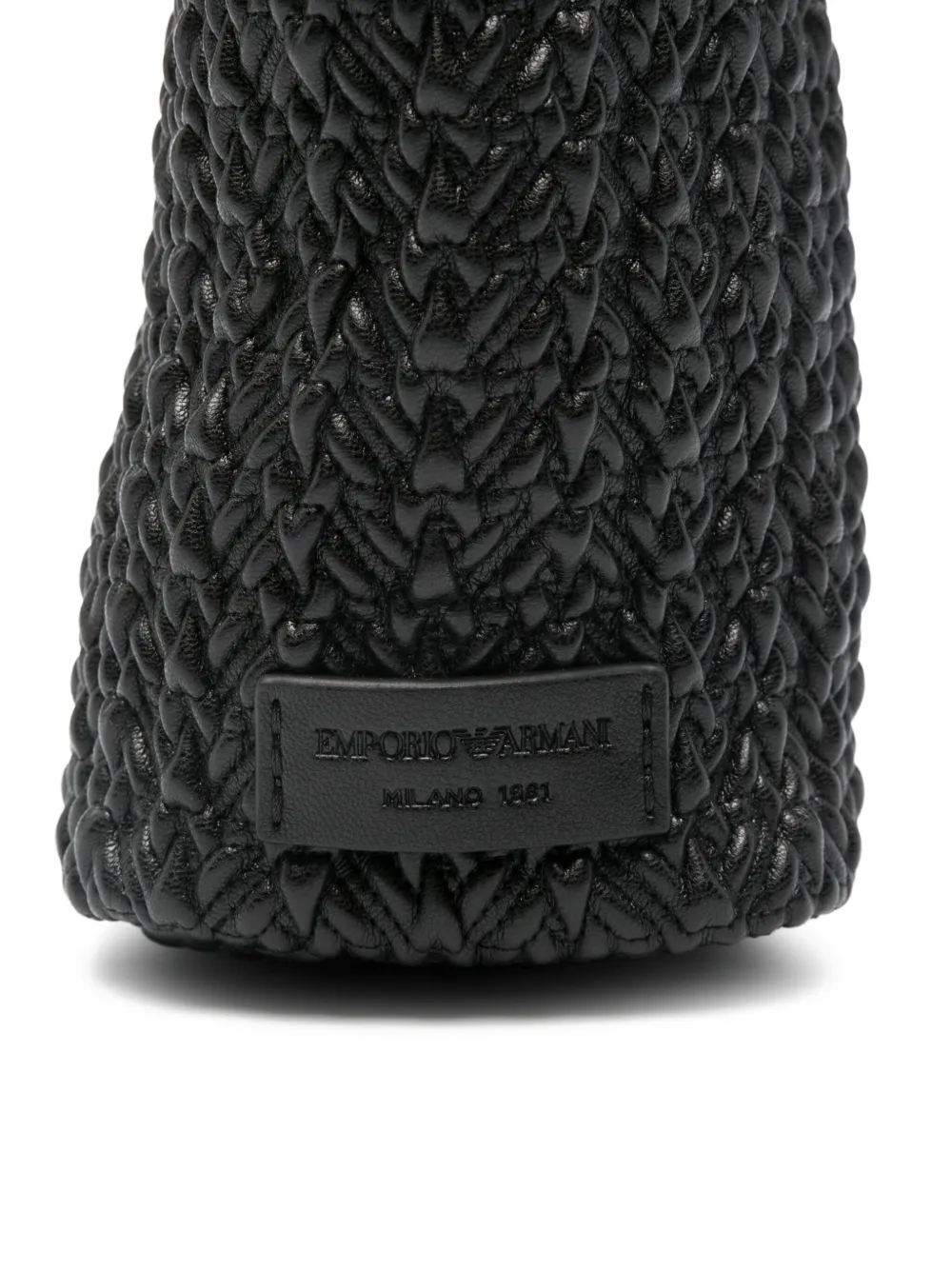 Emporio Armani Geweven schoudertas met kettingband Zwart