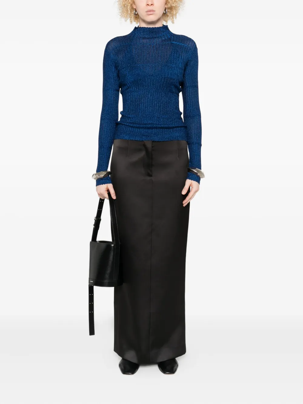 Emporio Armani turtleneck ribbed sweater | Knitted Sweaters | Image 2