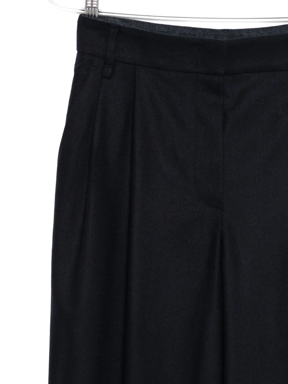 Emporio Armani Wool Checked Trousers In Black