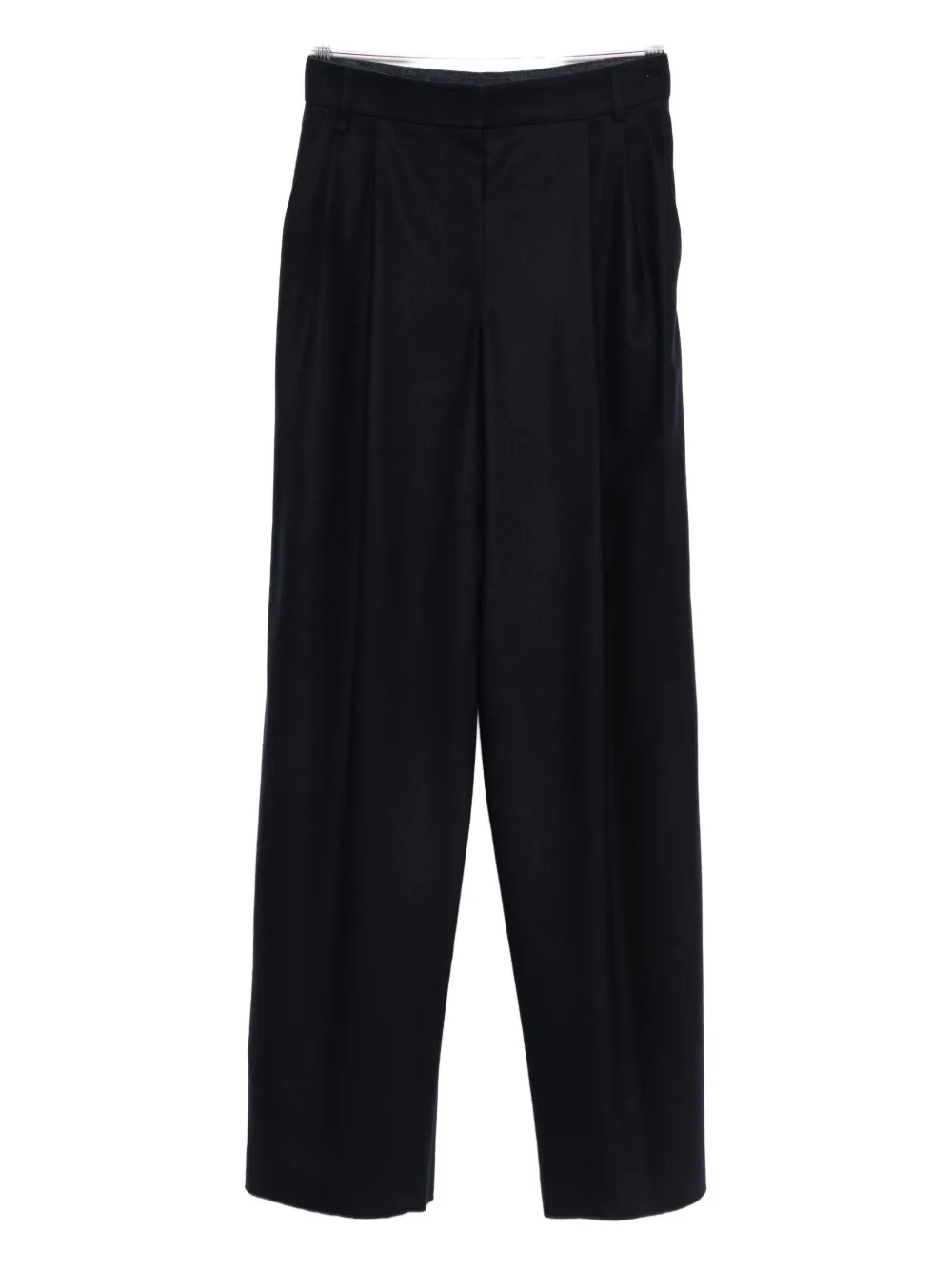 Emporio Armani Wool Checked Trousers In Black