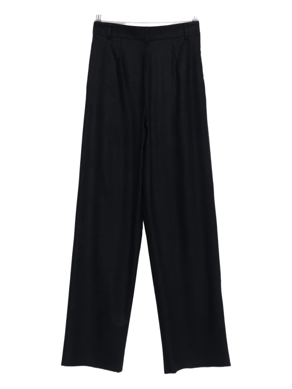 Emporio Armani Wool Checked Trousers In Black