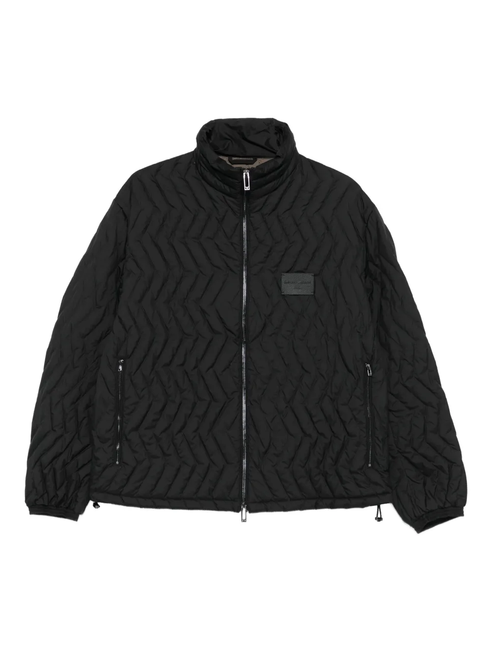Emporio Armani quilted-chevron jacket | Black | Image 1