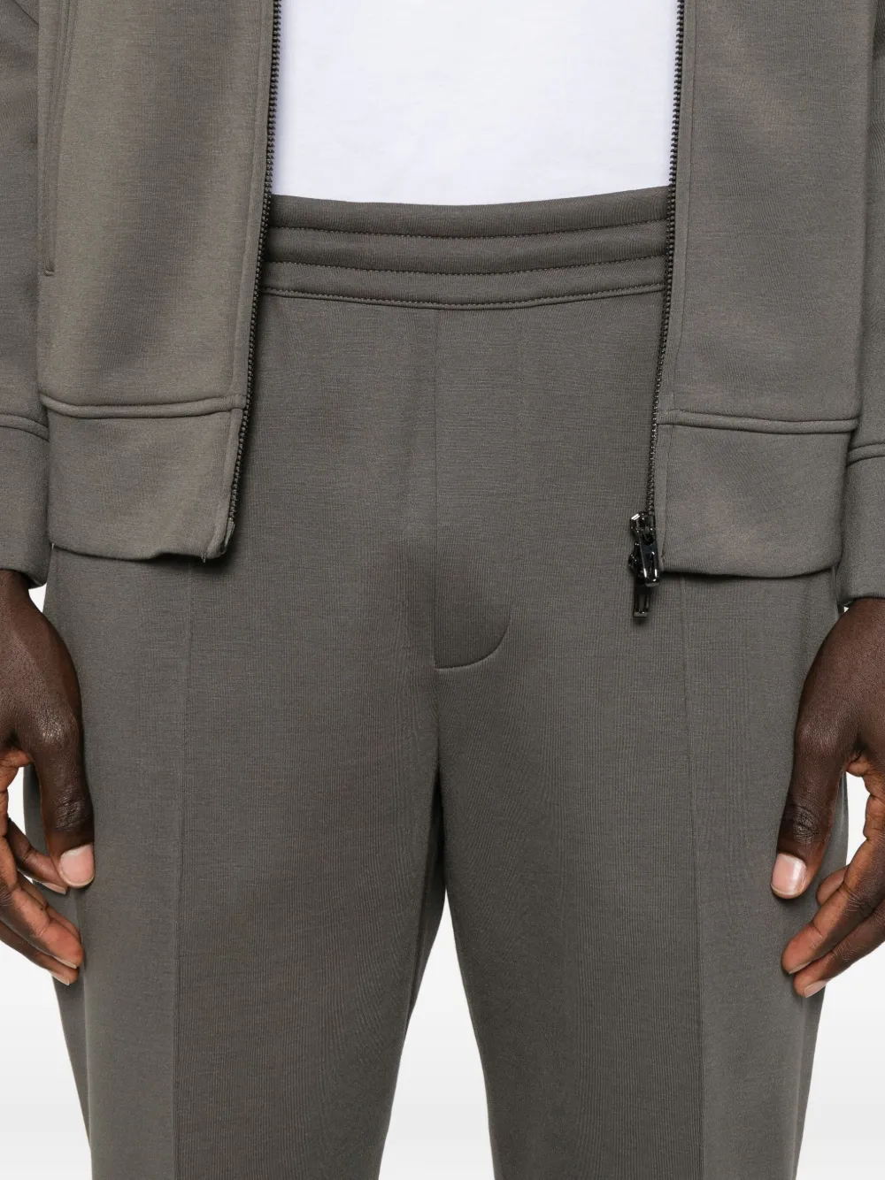 Emporio Armani Relaxed Fit Trousers Cuffed Hems In Gray