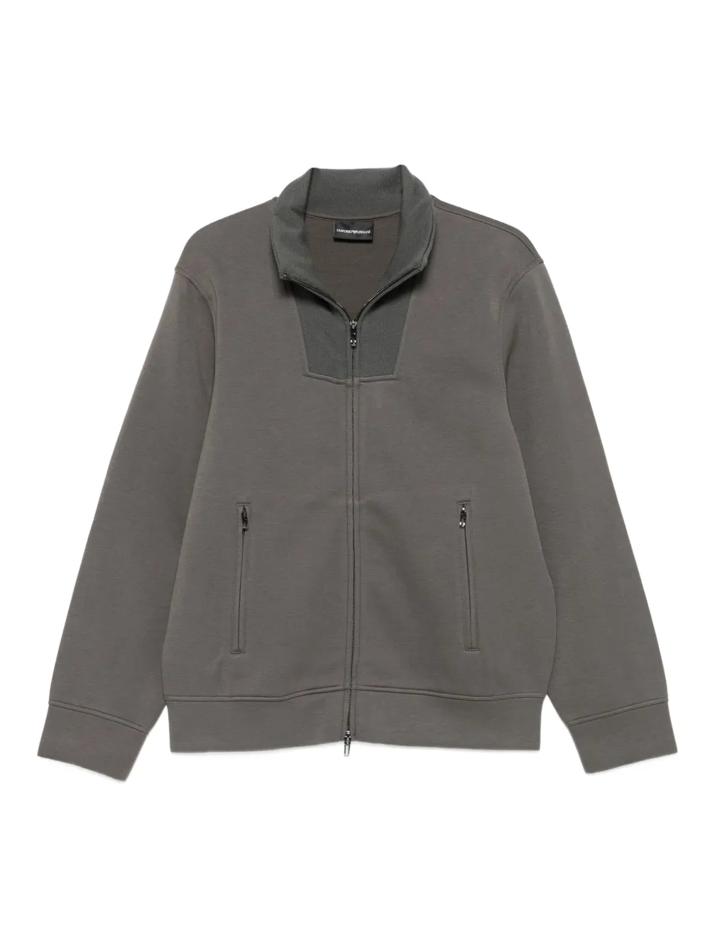 Emporio Armani zip-front panelled sweater | Grey | Image 1