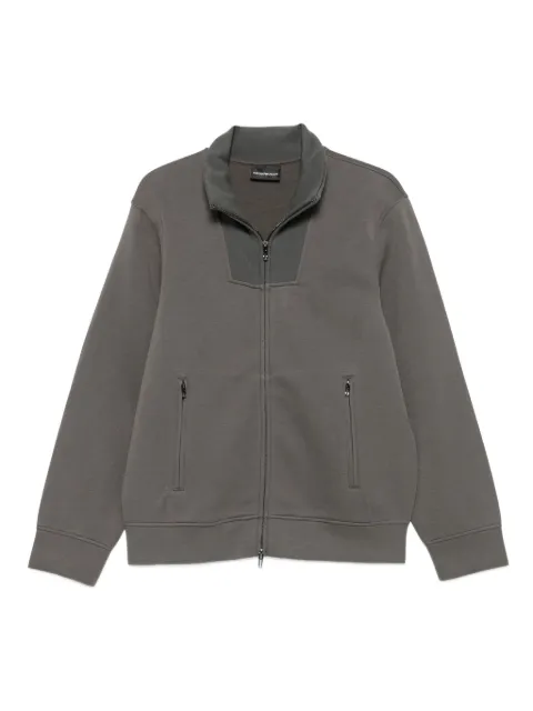 Emporio Armani zip-front panelled sweater