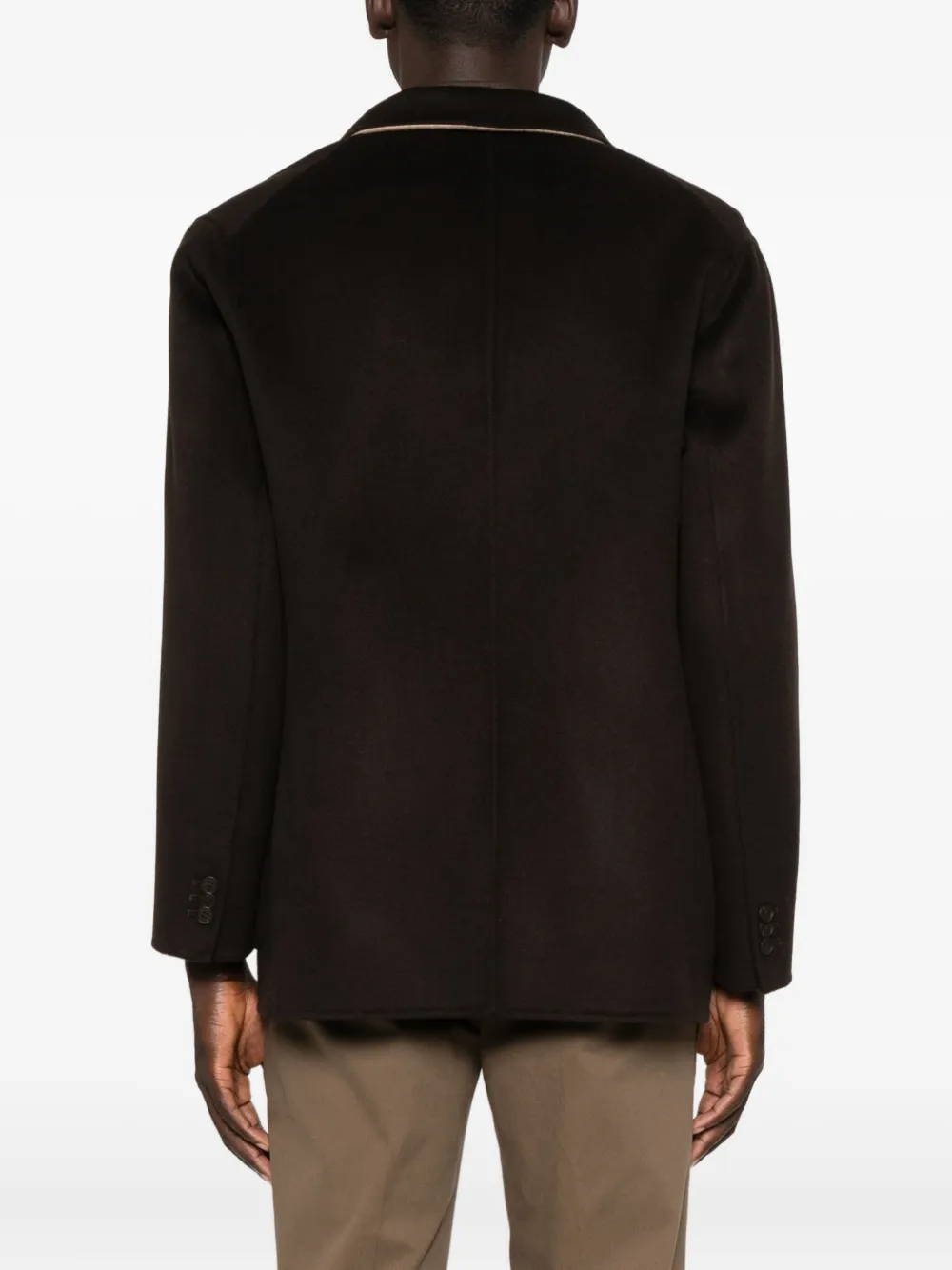 Emporio Armani Sailorjas met dubbele rij knopen en opgestikte zak Bruin