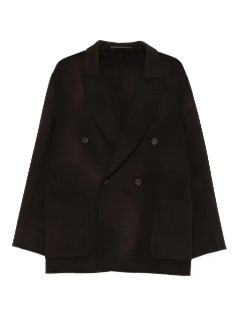 Emporio Armani double-breasted patch-pocket peacoat