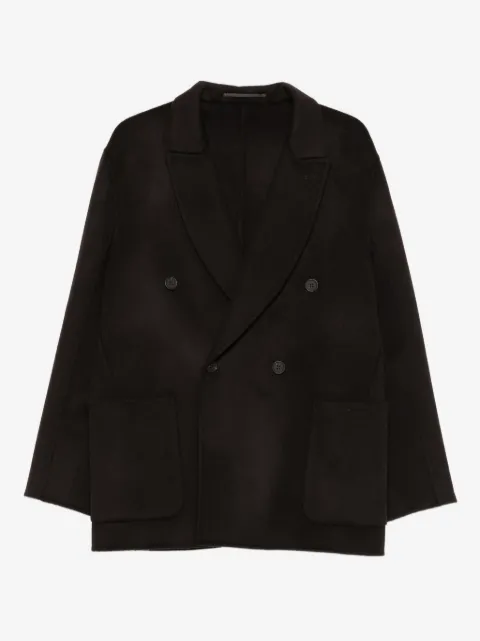 Emporio Armani double-breasted patch-pocket peacoat