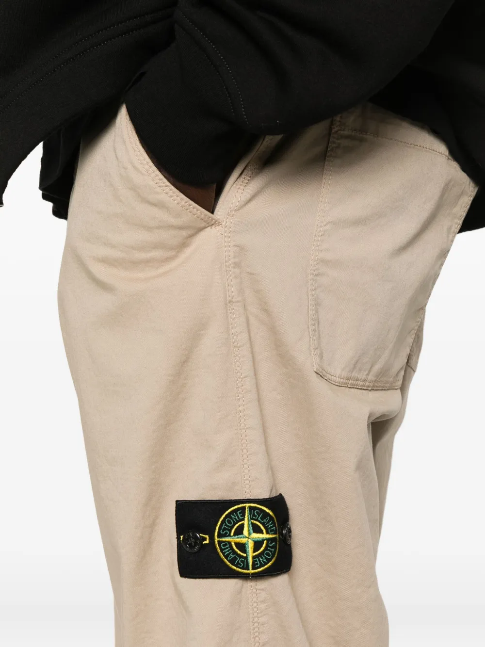 Stone Island Straight Leg Trousers With Buttoned Back Pockets In Pink
