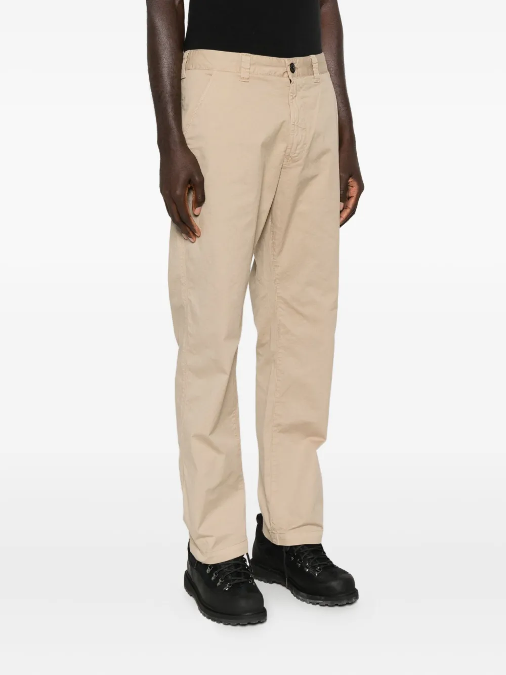 Stone Island Straight Leg Trousers With Buttoned Back Pockets In Pink
