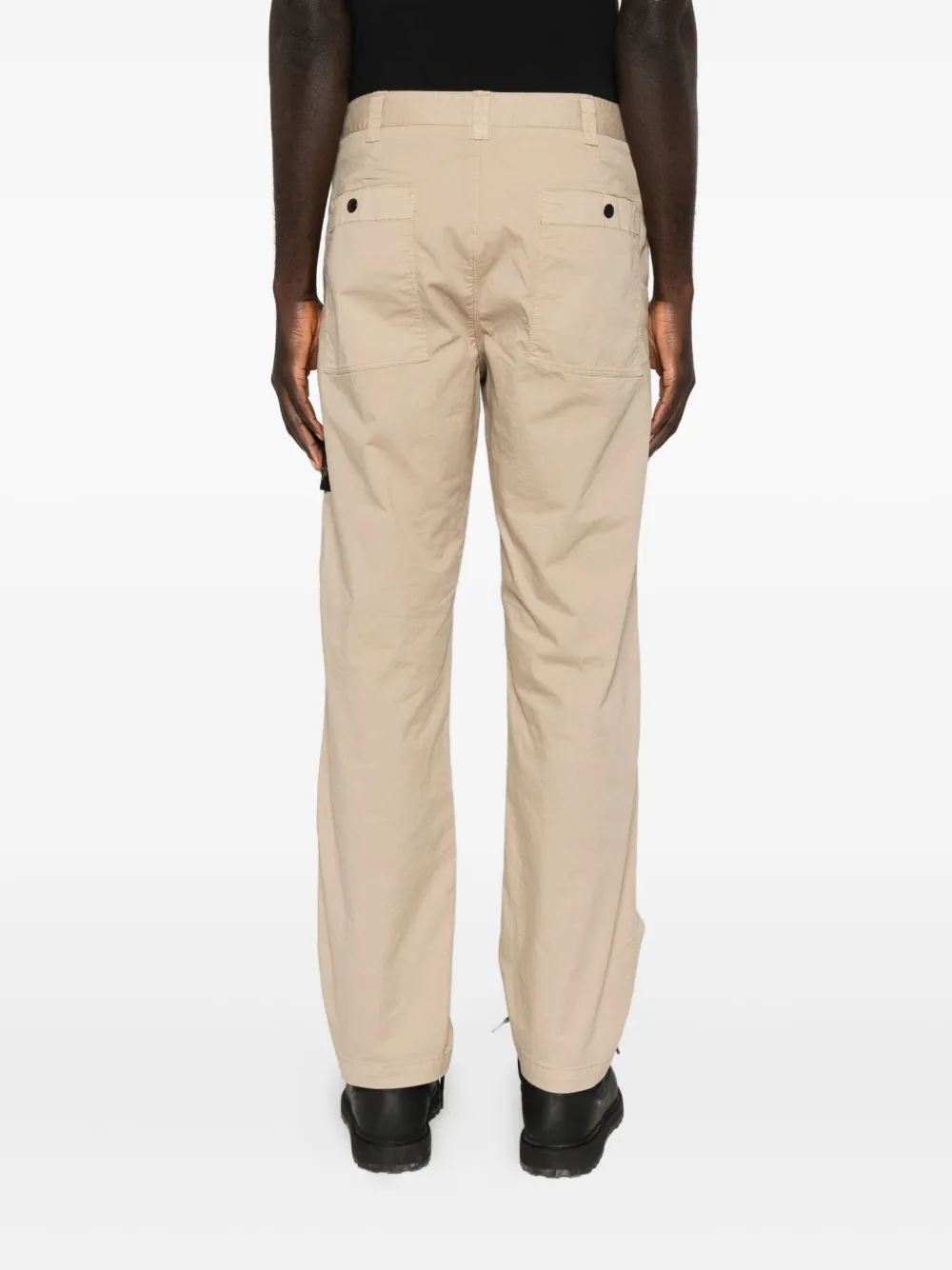 Stone Island Straight Leg Trousers With Buttoned Back Pockets In Pink