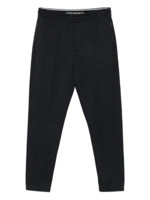 Giorgio Armani pleat-detailing Linen Trousers | Blue | FARFETCH
