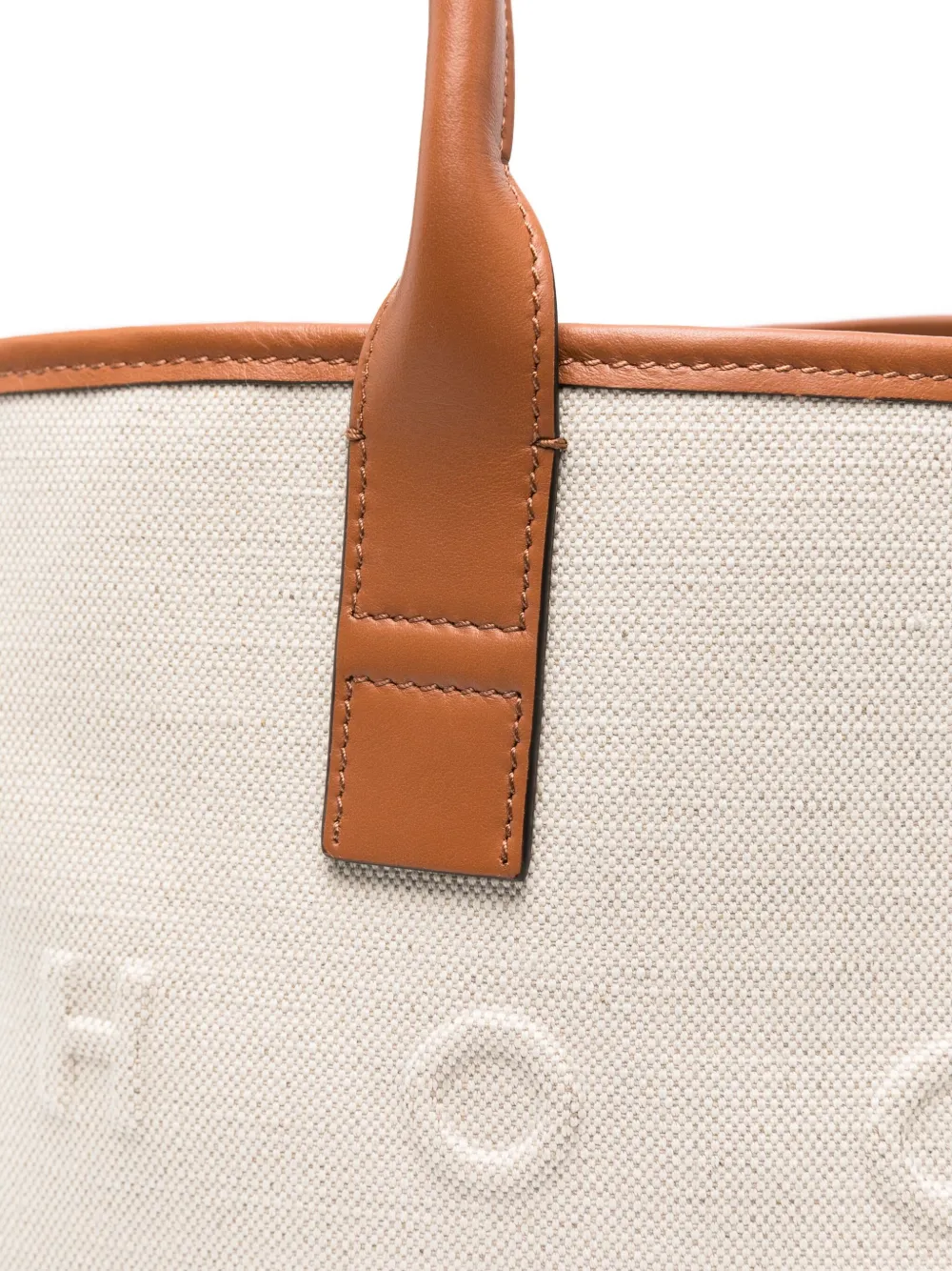 Hogan Small Script Embossed-logo Tote Bag In Neutral