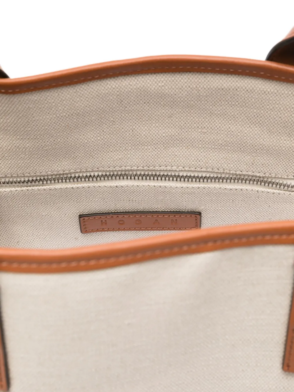 Hogan Small Script Embossed-logo Tote Bag In Neutral