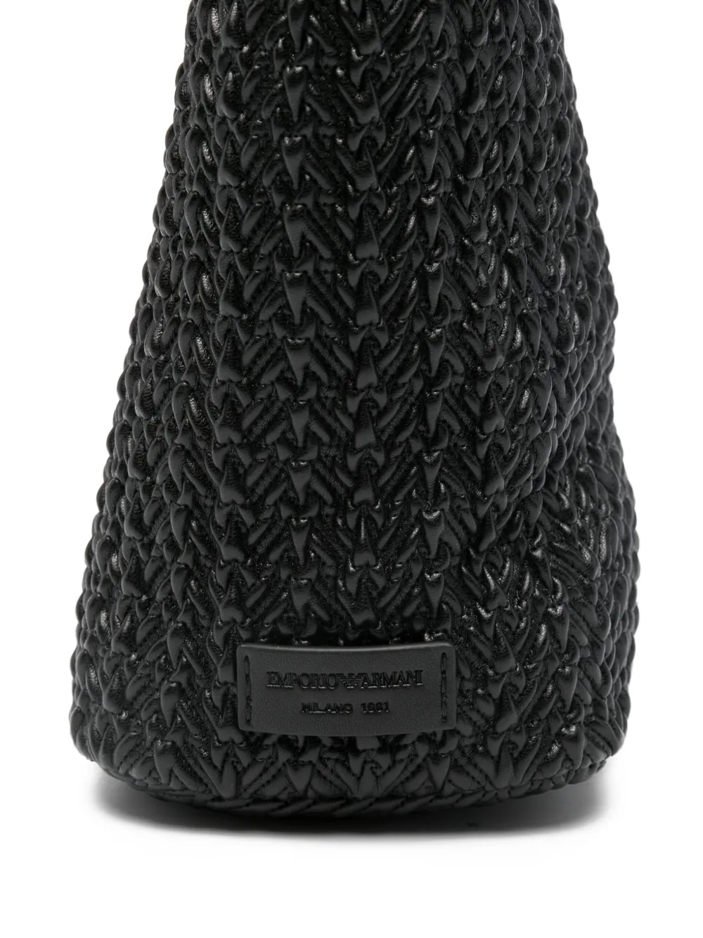 Emporio Armani Geweven schoudertas met kettingband Zwart