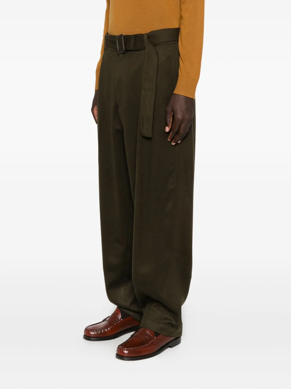 Emporio Armani Plooibroek met ceintuur Bruin