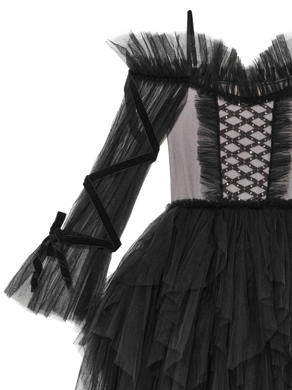 Tutu Du Monde Tulen jurk met ruches Zwart