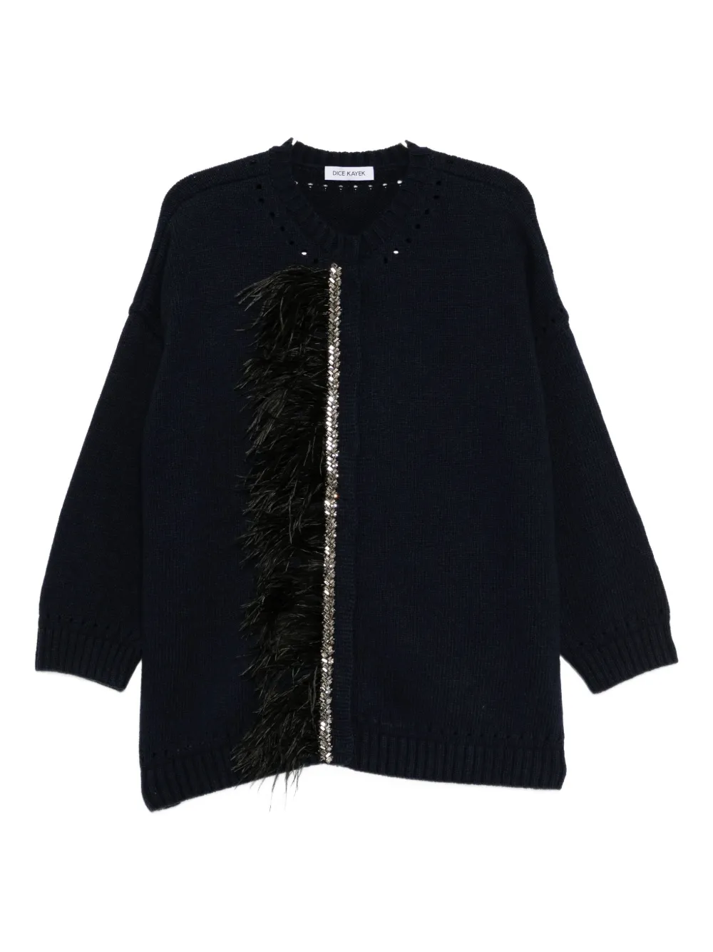 Dice Kayek Crystal-embellished Cardigan In Black