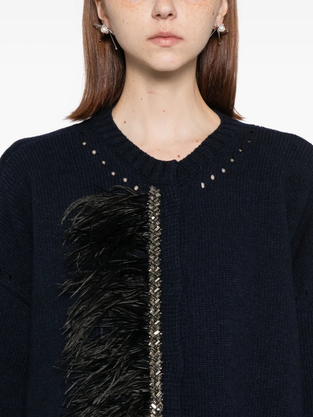 Dice Kayek Crystal-embellished Cardigan In Black