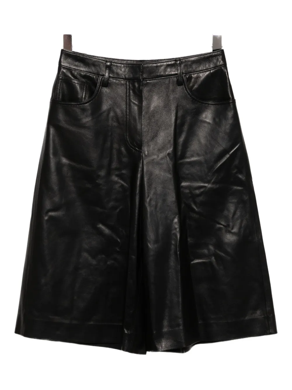 Juunj Leather Shorts In Black