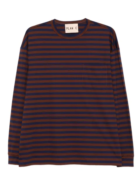 Plan C striped pocket-detail T-shirt 