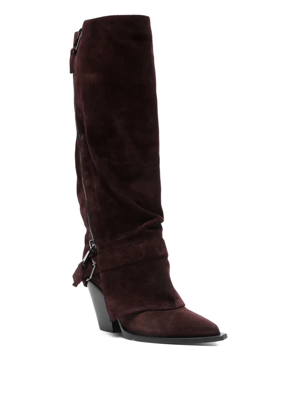 Elena Iachi 90mm suede knee-high boots Rood