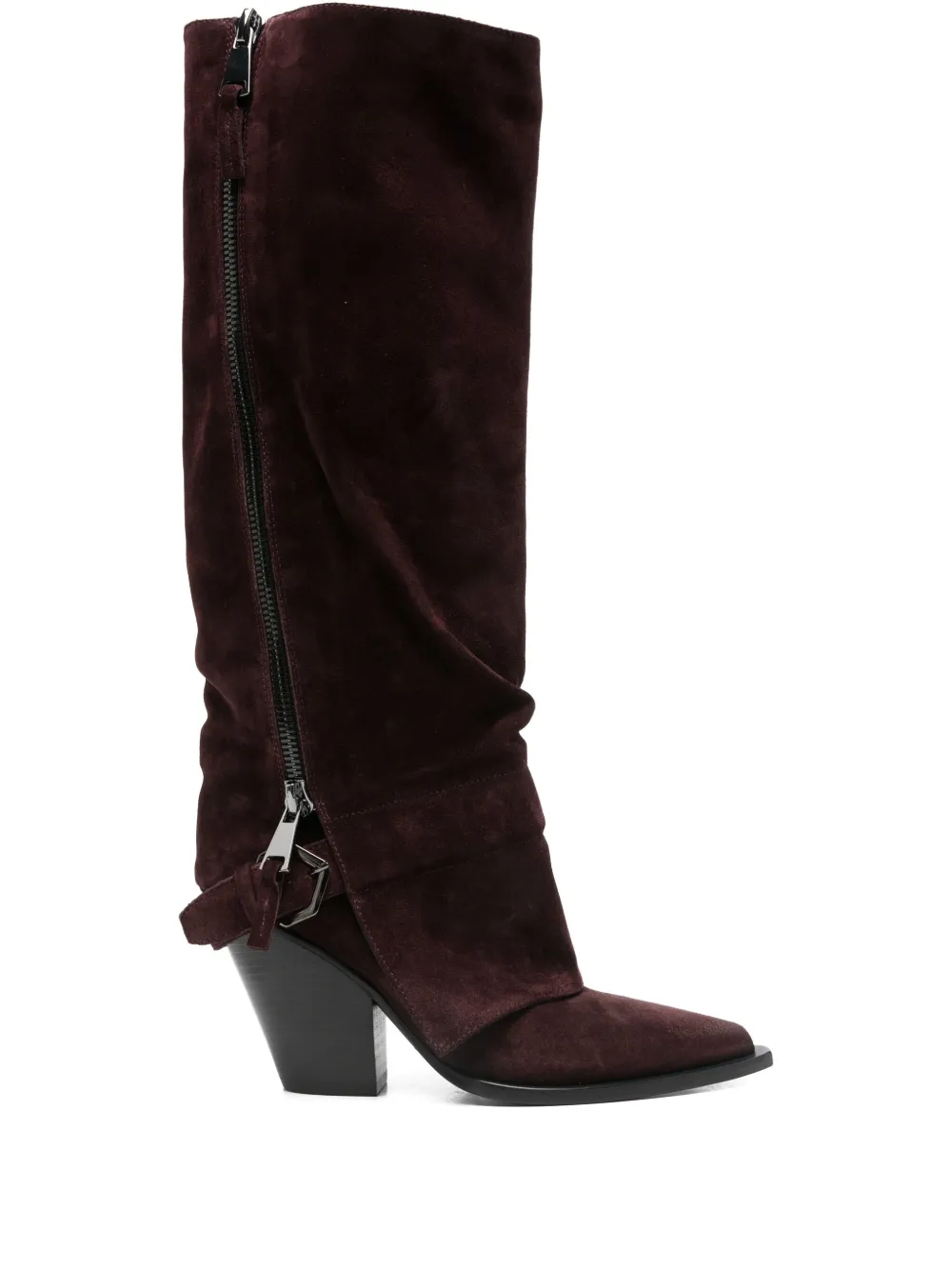 Elena Iachi 90mm suede knee-high boots Rood