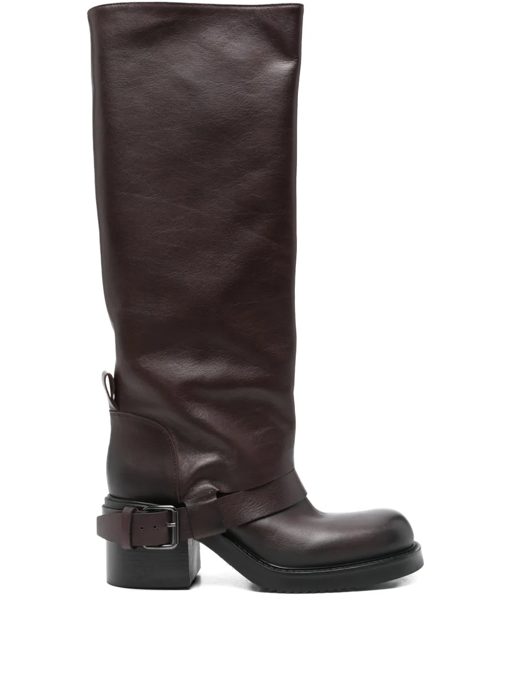 Elena Iachi 70mm buckle-strap leather boots Bruin