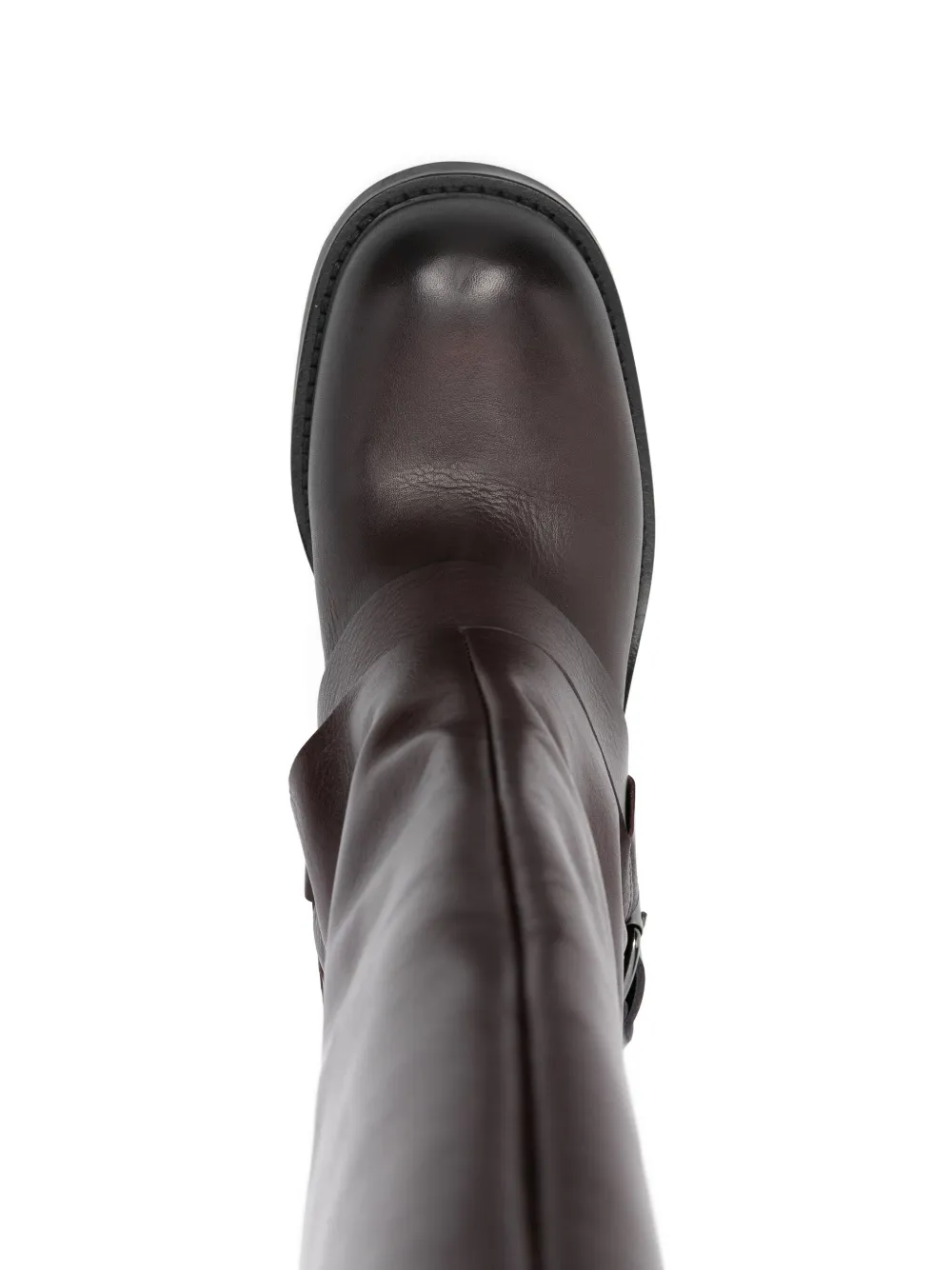 Elena Iachi 70mm buckle-strap leather boots Brown