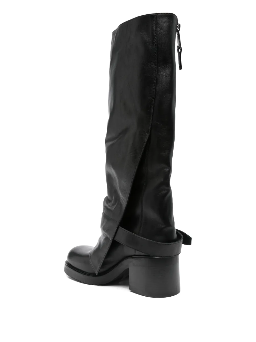 Elena Iachi 70mm leather knee-high boots Black