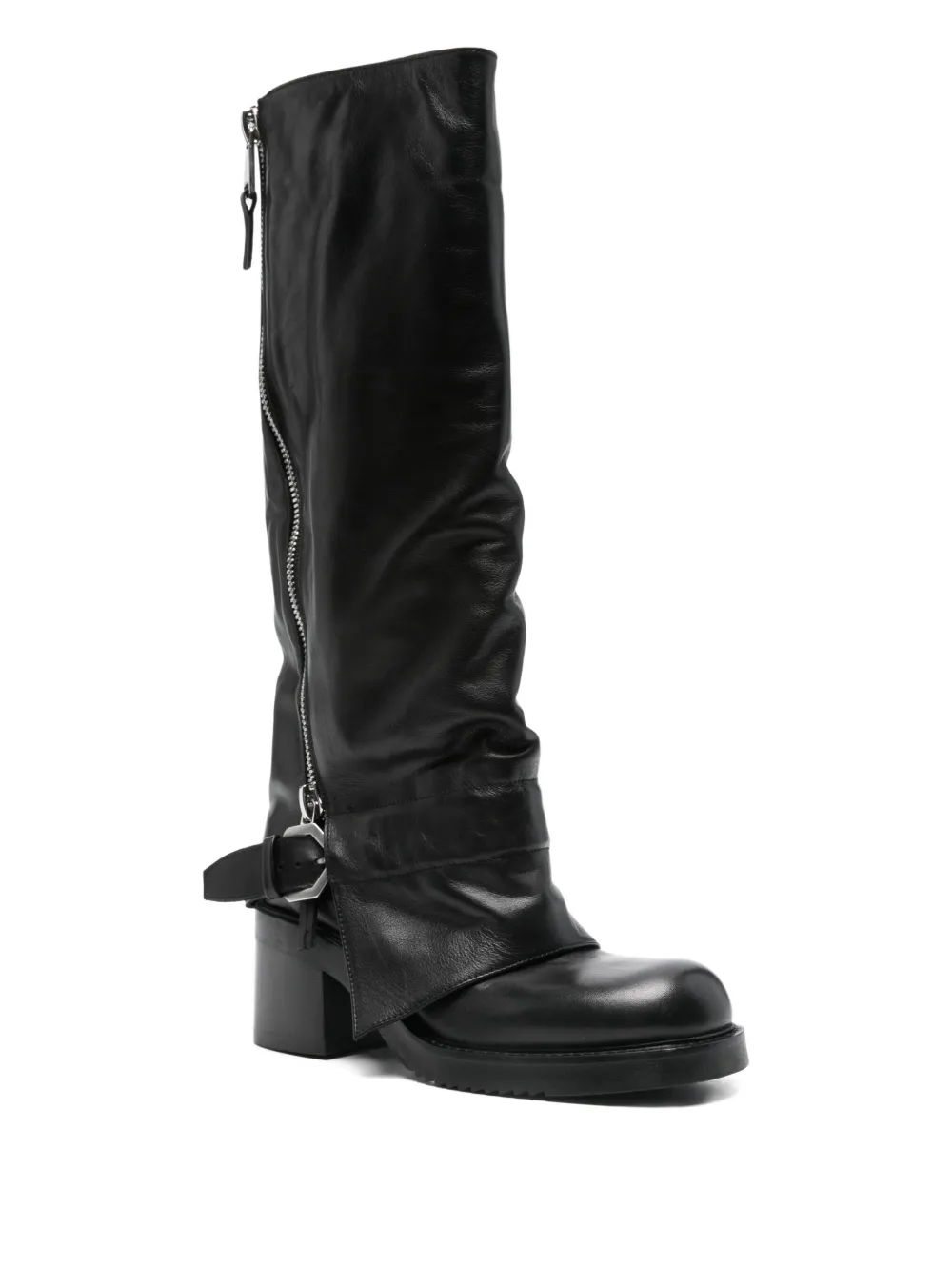 Elena Iachi 70mm leather knee-high boots Black