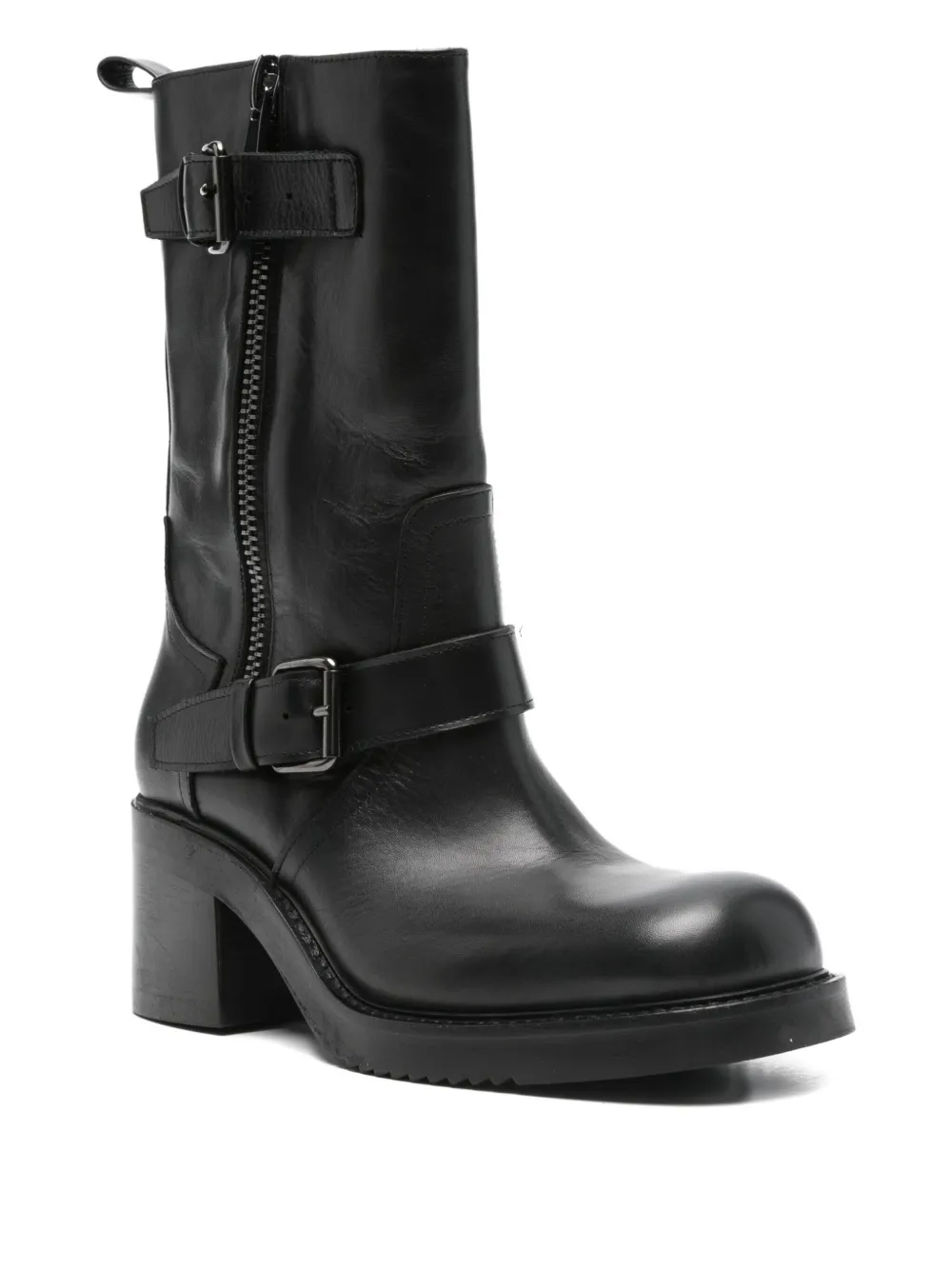 Elena Iachi leather zip boots Zwart