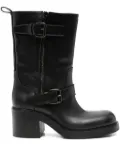 Elena Iachi leather zip boots - Black
