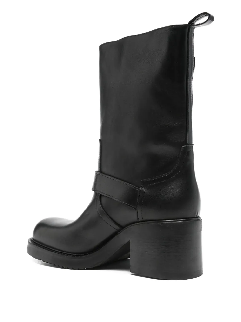 Elena Iachi leather zip boots Zwart