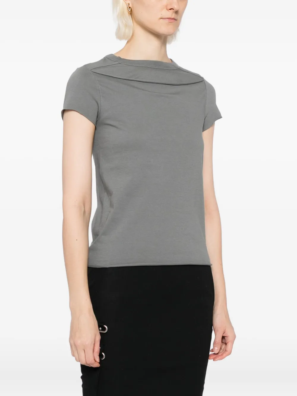 Rick Owens Slashed Levels T-shirt In Gray