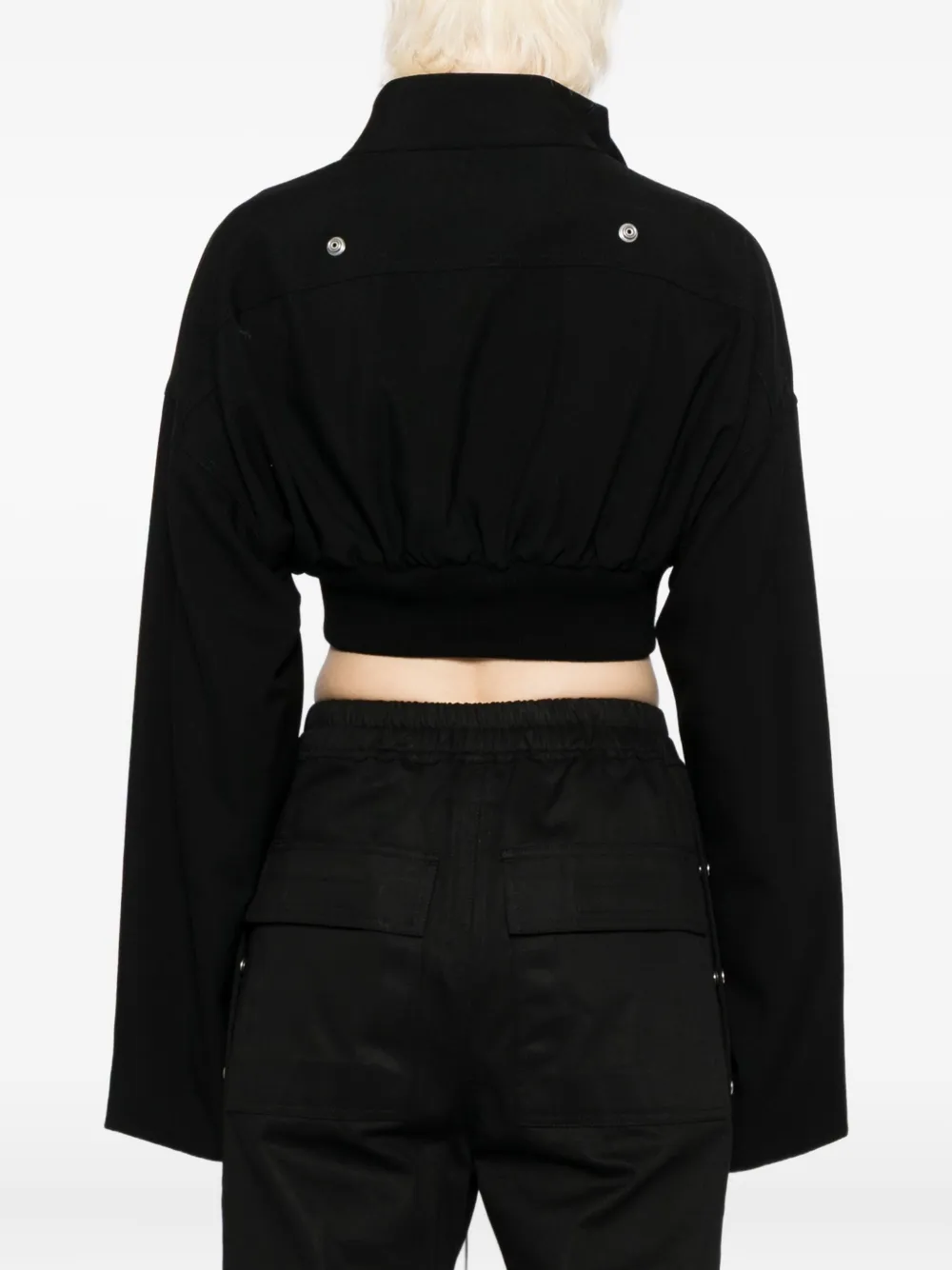 Rick Owens Cropped Wool Jacket In Black