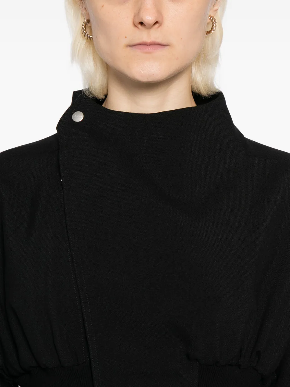 Rick Owens Cropped Wool Jacket In Black