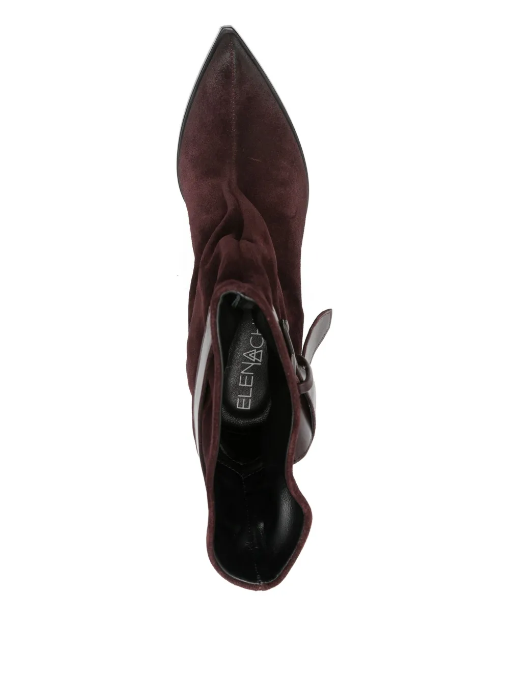 Elena Iachi 70mm buckle-detail suede Texan boots Rood
