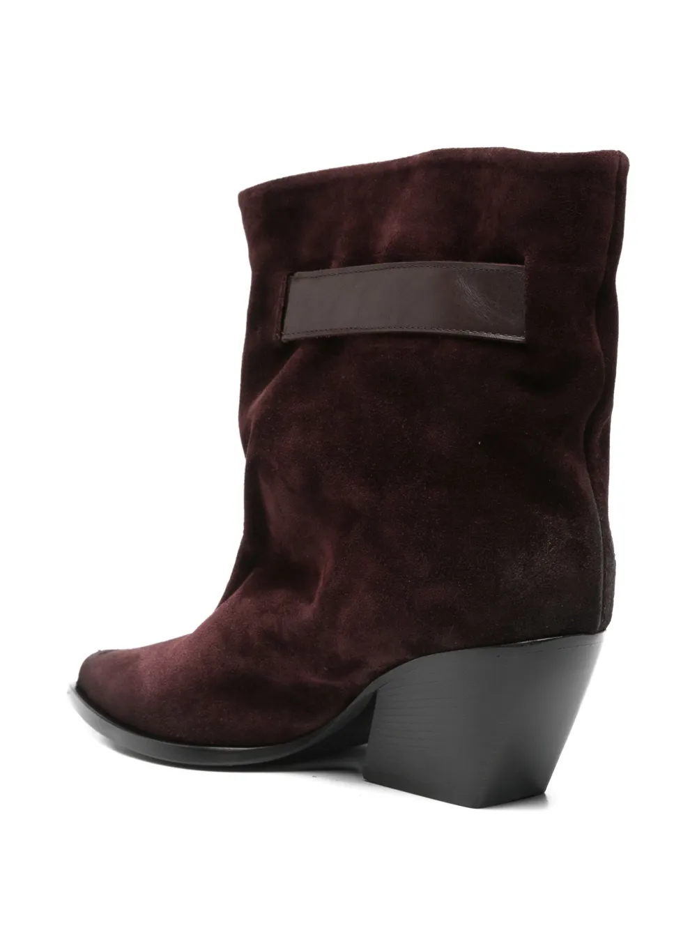 Elena Iachi 70mm buckle-detail suede Texan boots Rood
