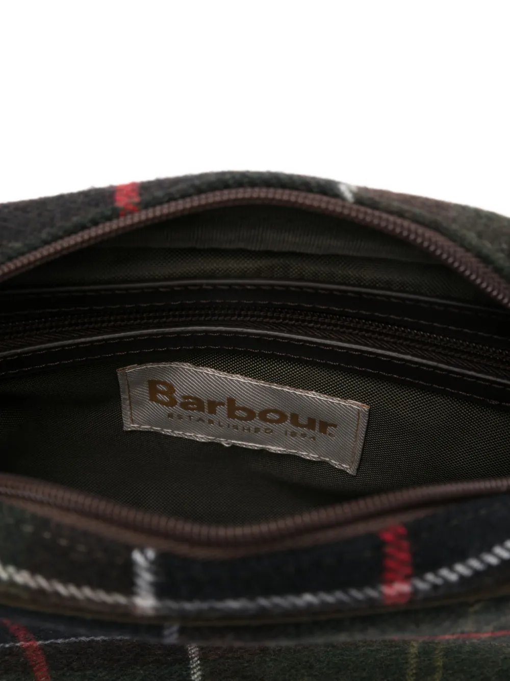 Barbour Tartan-pattern Crossbody Bag In Green