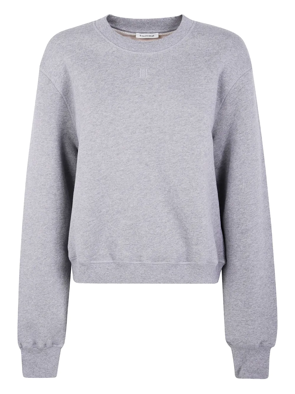 By Malene Birger Embroidered-logo Crew-neck Sweatshirt In Gray