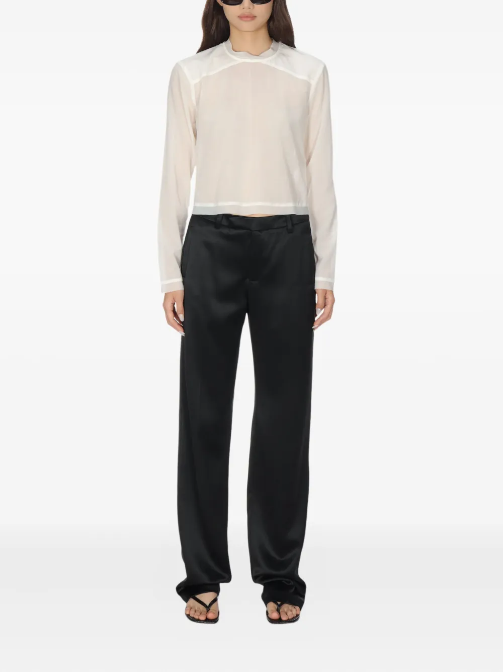 The Garment keyhole-neckline long-sleeve blouse - Wit