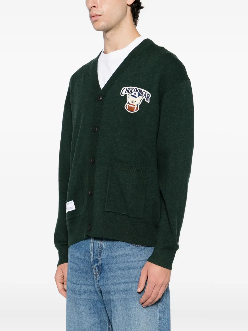 Chocoolate Logo Appliqué Cardigan In Green