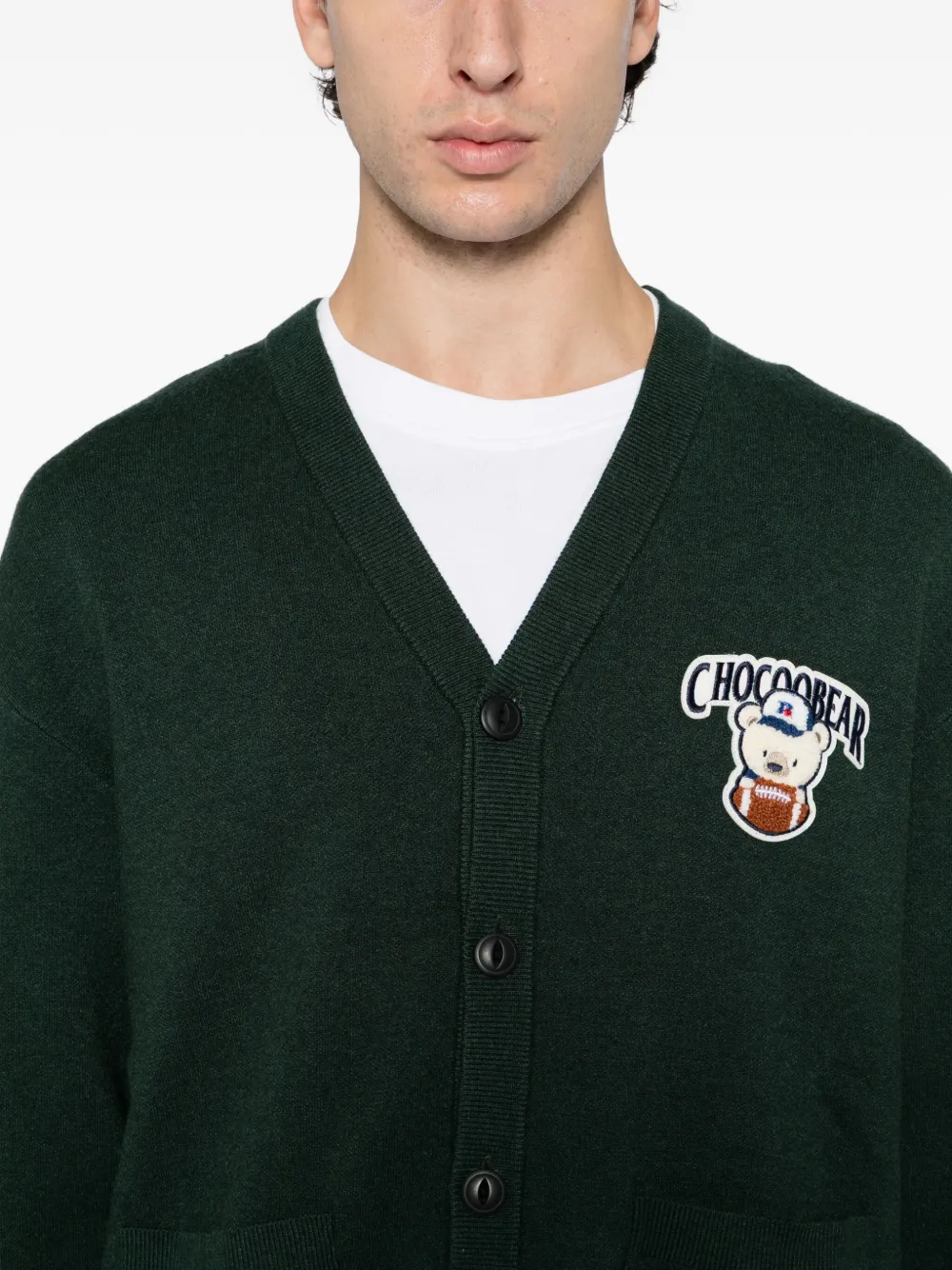 Chocoolate Logo Appliqué Cardigan In Green