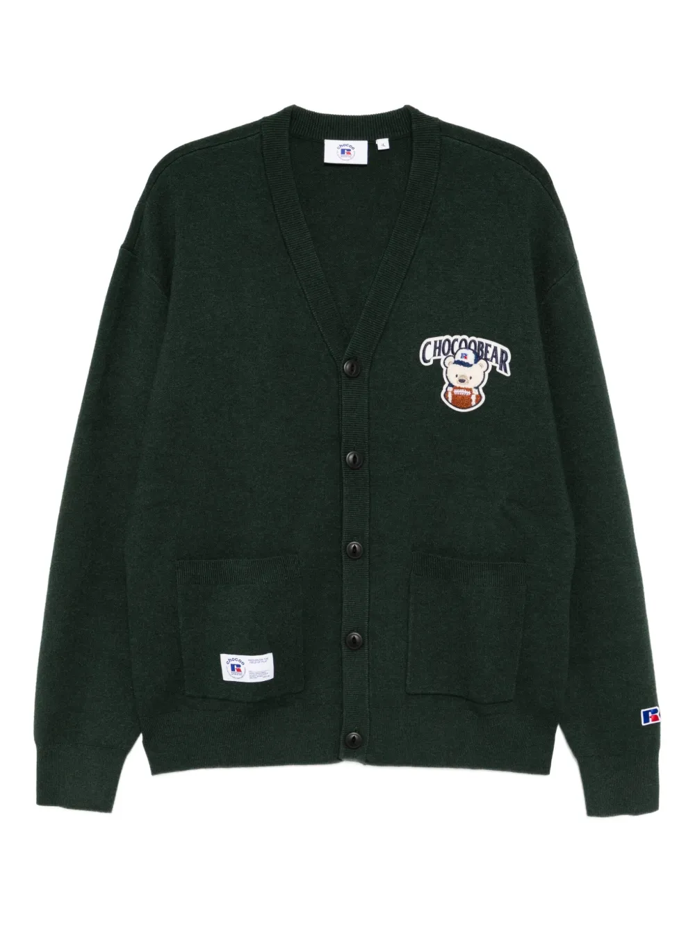 CHOCOOLATE logo appliqué cardigan | Green | Image 1