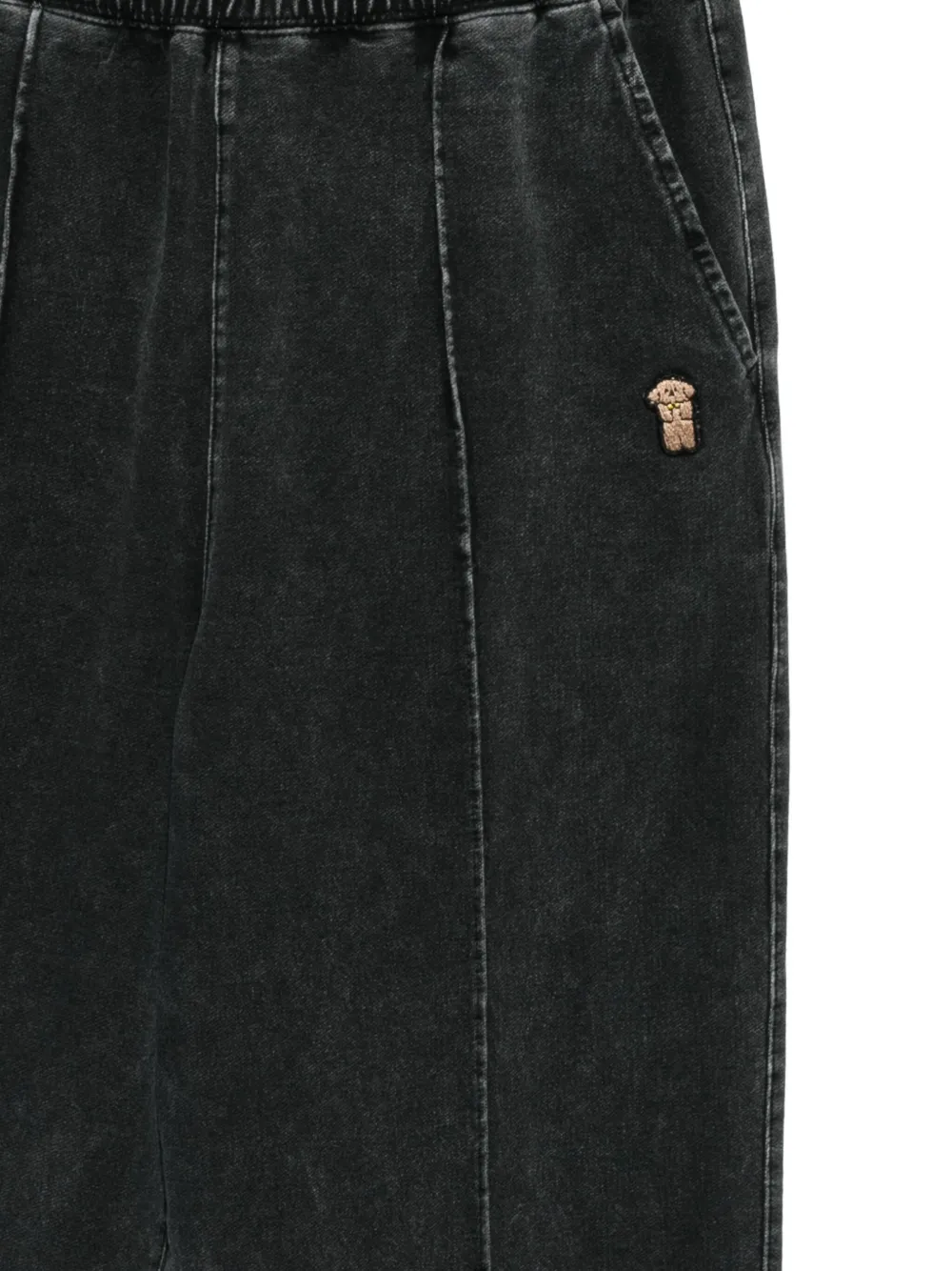 Chocoolate Puppy-embroidered Trousers In Black